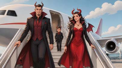 Image: The personification of a diabolical family